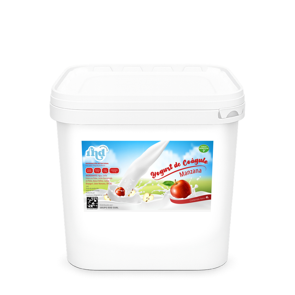 Yogurt de Coagulo Probiótico Manzana (4 Lt) 