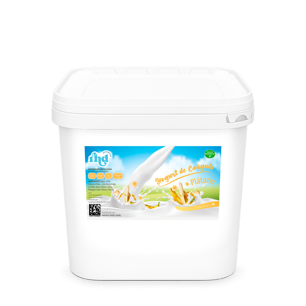 Yogurt de Coagulo Probiótico Platano (4 Lts)