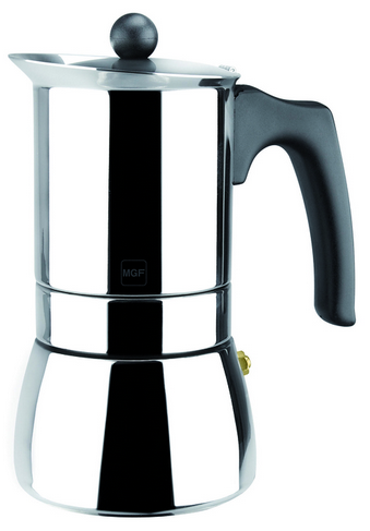 (JH-AT-6-GE-NE)Cafetera de aluminio 6 tazas, gris y espejo