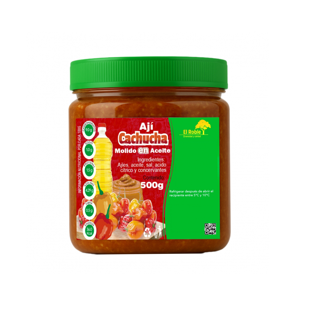 Aji Cachucha Molido en Aceite 500ml (El Roble)