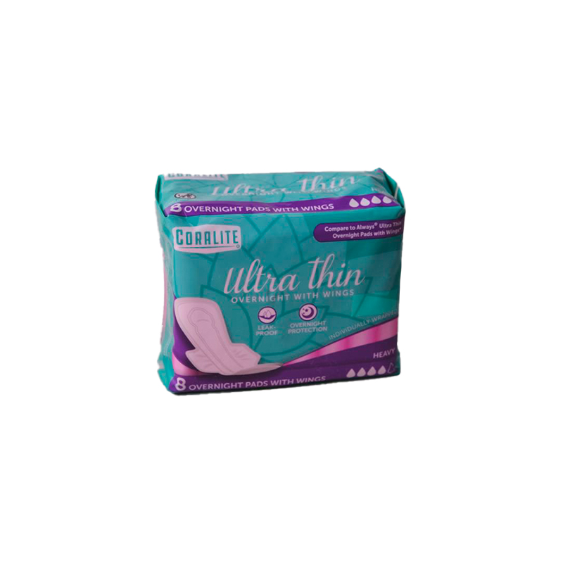 Almohadillas sanitarias Nocturnas Doble Alas (8 u)